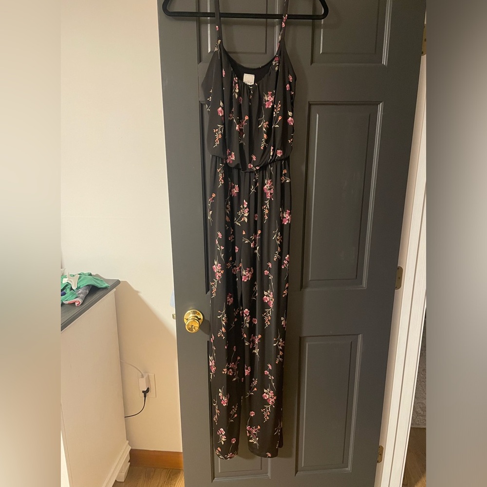 Floral black jumpsuit